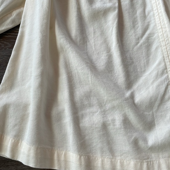 Old Navy Notch Tie Neck Smocked Yoke Puff Sleeve Short Blouse - Picture 9 of 11